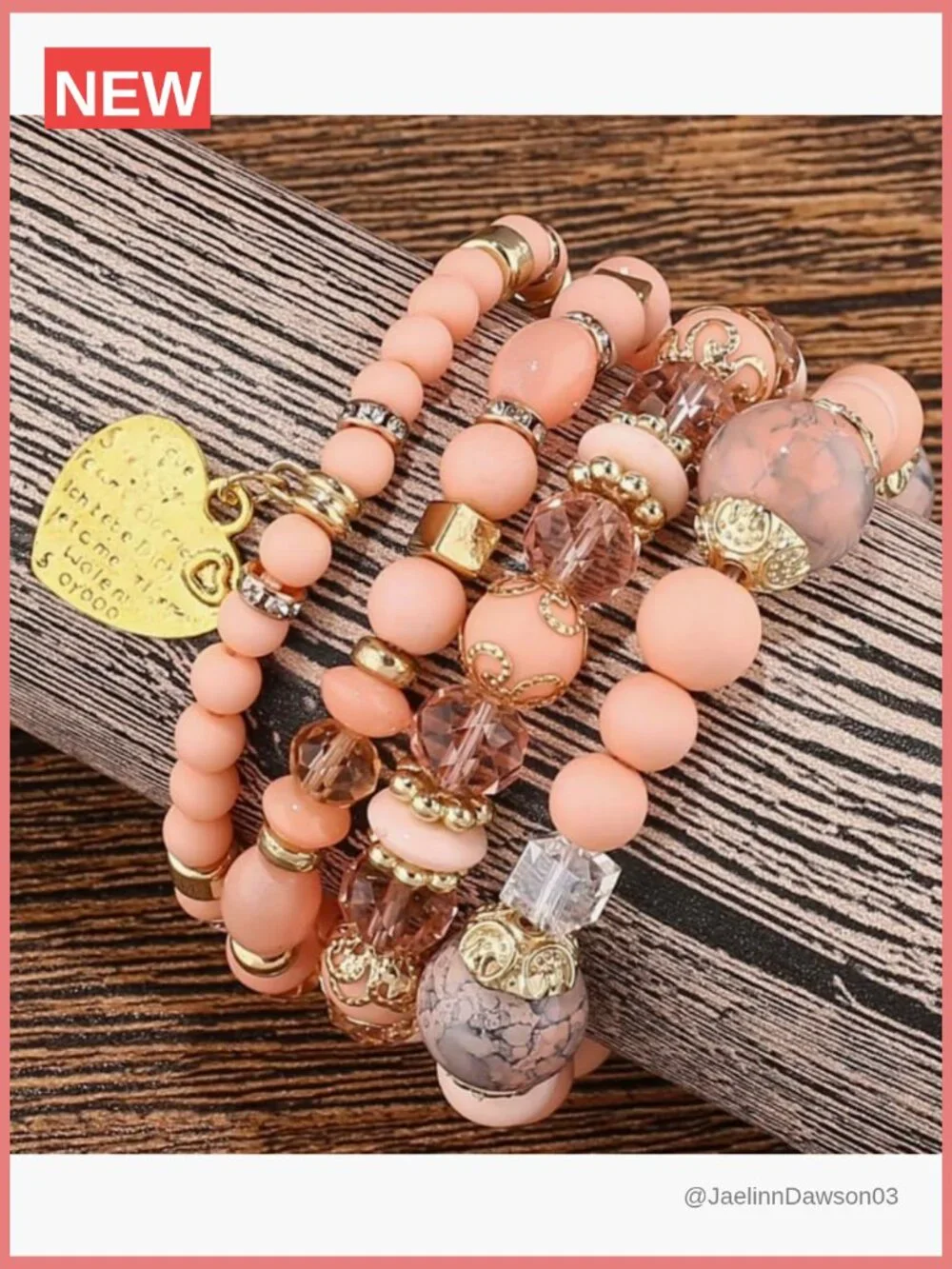 Beaded Bracelet Set Stackable Boho Trendy Multilayer Crystal Accents Stretch